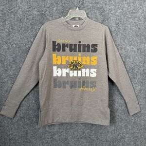 NHL Boston Bruins Graphic Sweatshirt Sz S Long Sleeve Gray Official Hockey Team